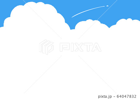 夏の青空背景フレームのイラスト素材