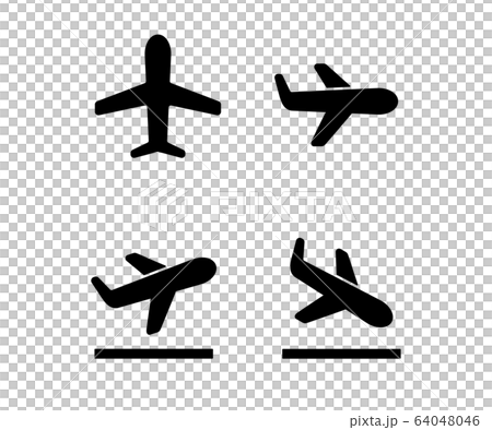 飛行機のアイコンセット 離陸 着陸 ベクターのイラスト素材