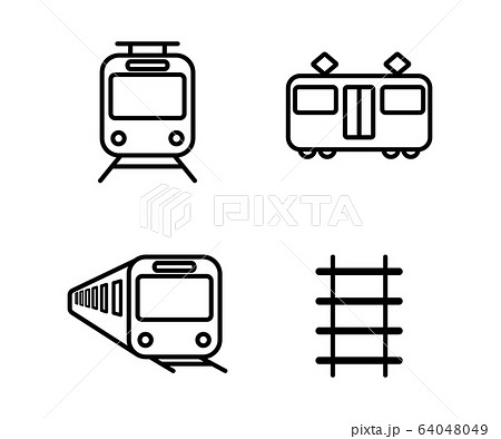 電車のアイコンのセット シンプル ベクターのイラスト素材