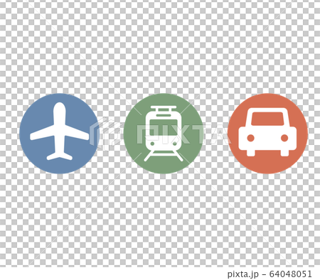Set of airplane, car and train icons / Vehicles / Transportation 64048051