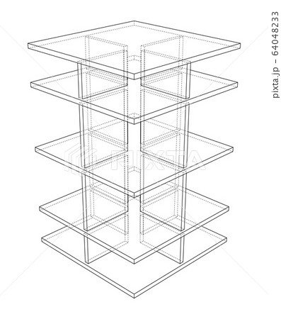 Empty showcase outline. Vector rendering of 3d 64048233