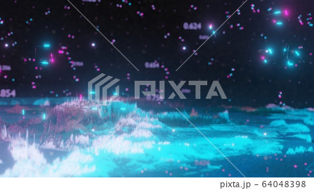 Abstract tech place with numbers 64048398