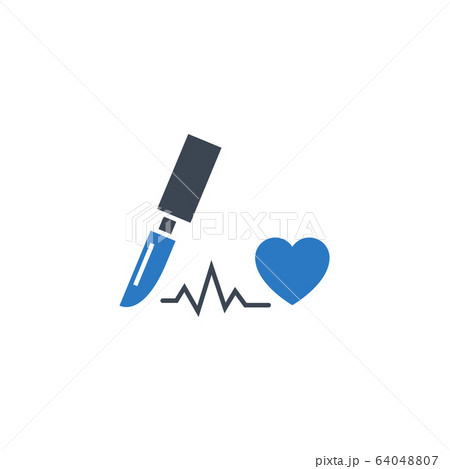 Cardio Surgery related vector glyph icon. 64048807