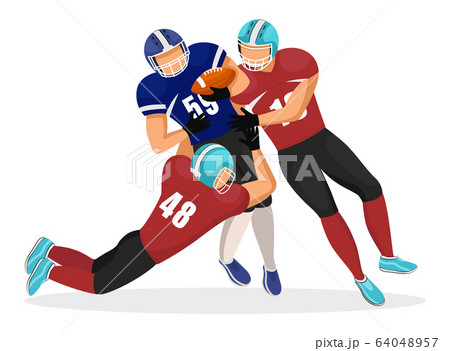 American Football Player Falling Down, Gridiron American Football Player Falling Down, Gridiron 64048957