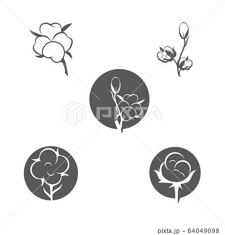 Cotton Flower Vector Icon Templateのイラスト素材