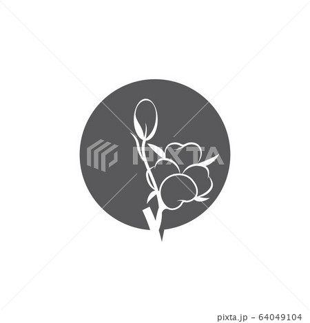 Cotton flower vector icon template 64049104