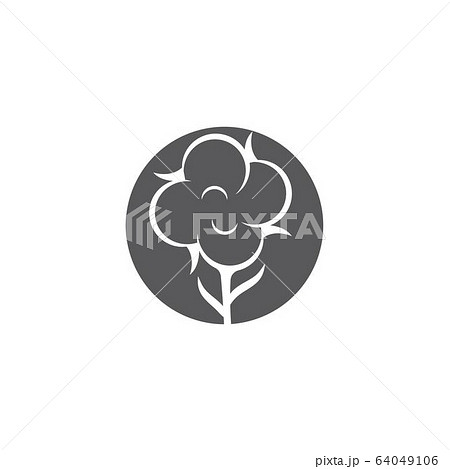 Cotton flower vector icon template 64049106