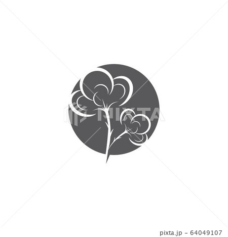 Cotton flower vector icon template 64049107