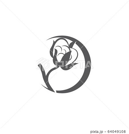 Cotton flower vector icon template 64049108