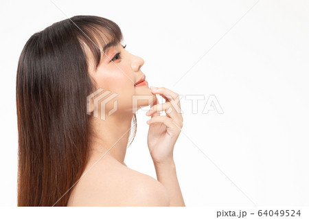 eauty asian women touching soft cheek portrait face with natural skin and skin care healthy hair and skin close up face beauty portrait. eauty asian women touching soft cheek portrait face with natural skin and skin care healthy hair and skin close up face beauty portrait. 64049524