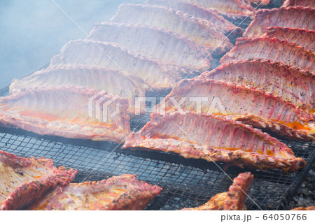 Ruddy pork ribs with a crust Ruddy pork ribs with a crust 64050766