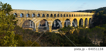Panorama of Pont du Gard, France Panorama of Pont du Gard, France 64051138