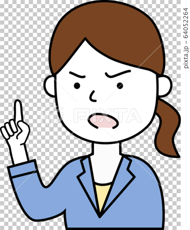 Woman gesturing caution warning angry 64052264