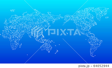 青いグローバルネットワークサイバーコミュニケーションITイメージ背景 64052944