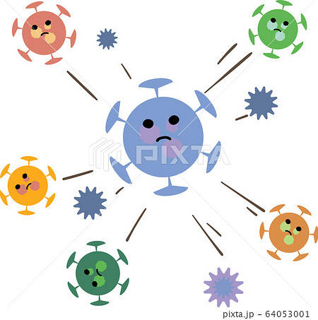 拡散するウィルス イラストのイラスト素材