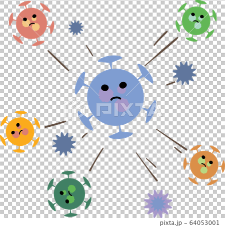 拡散するウィルス　イラスト 64053001