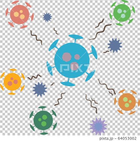 拡散するウィルス　イラスト 64053002