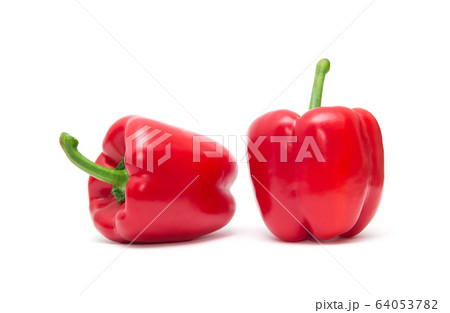 red sweet pepper isolated on white background. red sweet pepper isolated on white background. 64053782