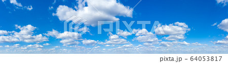 Panorama Blue sky and white clouds. Bfluffy cloud Panorama Blue sky and white clouds. Bfluffy cloud 64053817