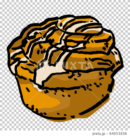 手描きなシナモンロールのイラスト素材