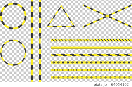 立ち入り禁止テープ セット イラストのイラスト素材
