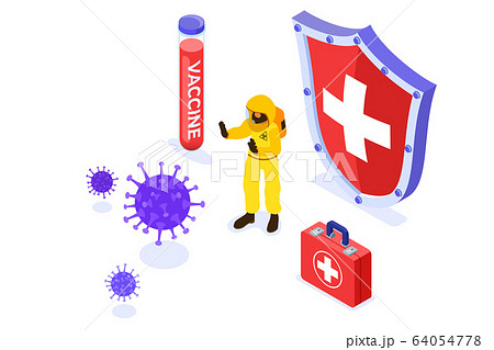 Doctors in protective coverall stop coronavirus Doctors in protective coverall stop coronavirus 64054778