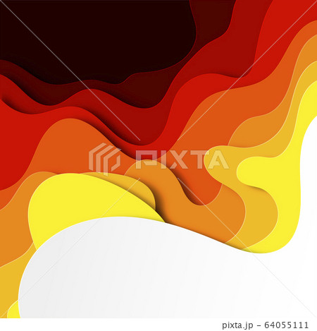 Abstract Background in paper cut style. Layered autumn design for posters, invitations, business cards, banners, advertising. Vector 64055111