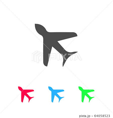 Aircraft icon flat. Aircraft icon flat. 64058523