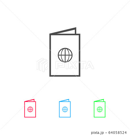 Passport icon flat. 64058524