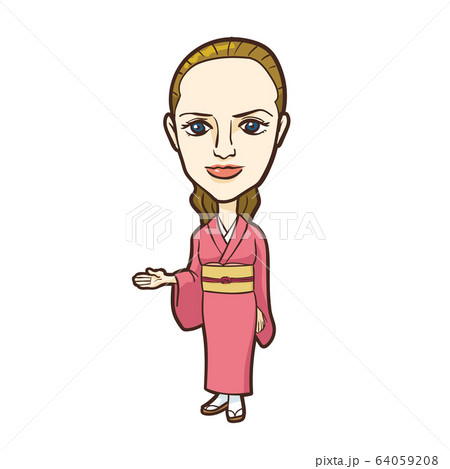 イラスト 仲居さん 白人女性のイラスト素材
