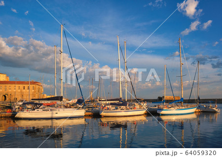 Yachts and boats in picturesque old port of Chania, Crete island. Greece 64059320
