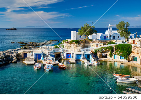 Mandrakia village in Milos island, Greece Mandrakia village in Milos island, Greece 64059500