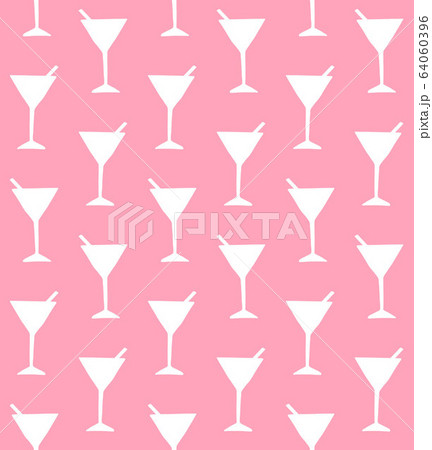 Vector seamless pattern of doodle martini cocktail 64060396