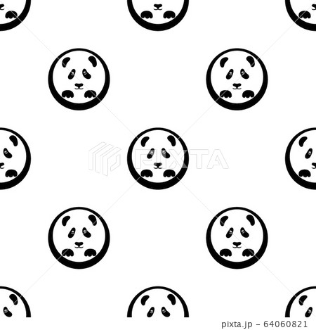 Black face panda bear icon isolated seamless pattern on white background. Vector icon pattern 64060821