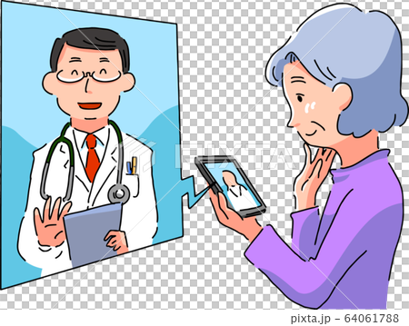 接受在線醫療的祖母(確信) 接受在線醫療的祖母(確信) 64061788