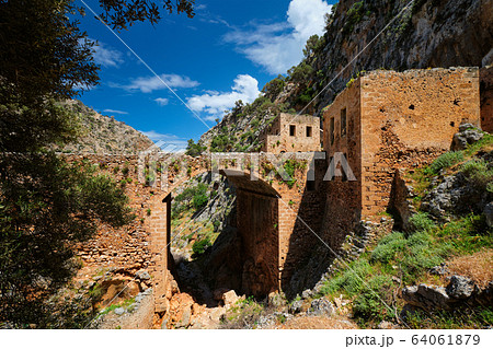 Riuns of Katholiko monastery, Chania region on Crete island, Greece Riuns of Katholiko monastery, Chania region on Crete island, Greece 64061879