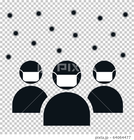 Illustration of people wearing masks 64064477