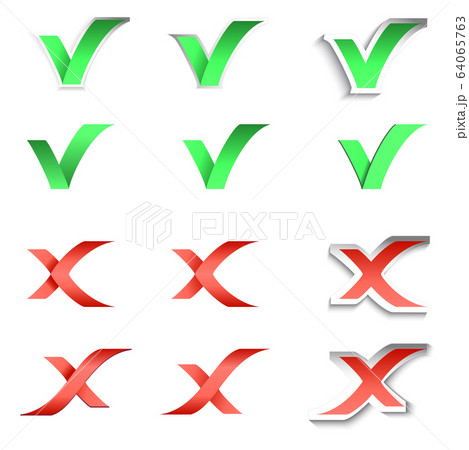 Check mark stickers. Vector set Check mark stickers. Vector set 64065763