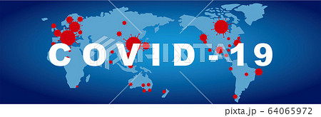 coronavirus world map illustration Vector 64065972