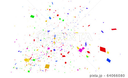 紙吹雪 紙ふぶき パーティクル カラフル キラキラ 3D イラスト 背景 バックグラウンド 64066080