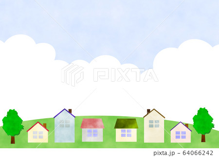 街並み　風景　イラスト 64066242