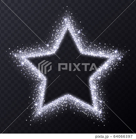 Silver star frame with sparkles and flares, abstract luminous particles, white stardust light effect Silver star frame with sparkles and flares, abstract luminous particles, white stardust light effect 64066397