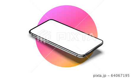 Realistic smartphone mockup set. Mobile phone blank, white, transparent screen design. Modern digital device template. Smartphone perspective view. Template for infographics or presentation UI design 64067195