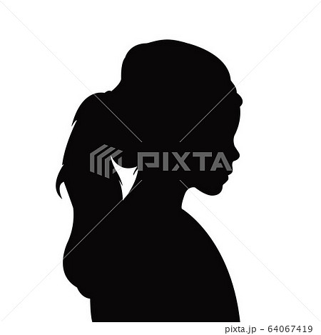a girl head silhouette vector 64067419