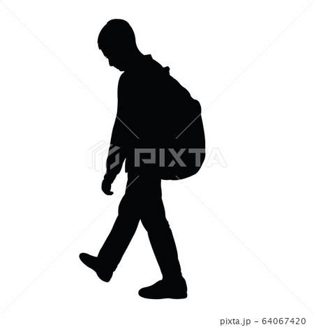 a student walking body silhouette vector 64067420