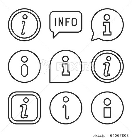 Info Icons Set on White Background. Line Style Vector 64067808