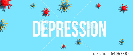 Depression theme with virus craft objects 64068302