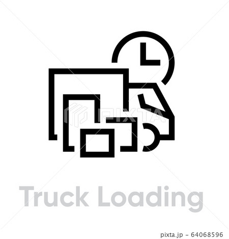 Truck Loading Delivery icon. Editable line vector. Truck Loading Delivery icon. Editable line vector. 64068596