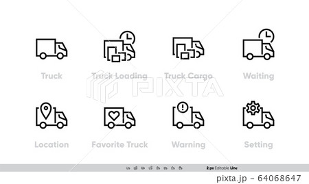 Delivery Track icons set. Track Loading for website and app. Editable Line Vector 64068647