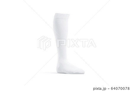 Blank white soccer socks mock up, half-turned view 64070078